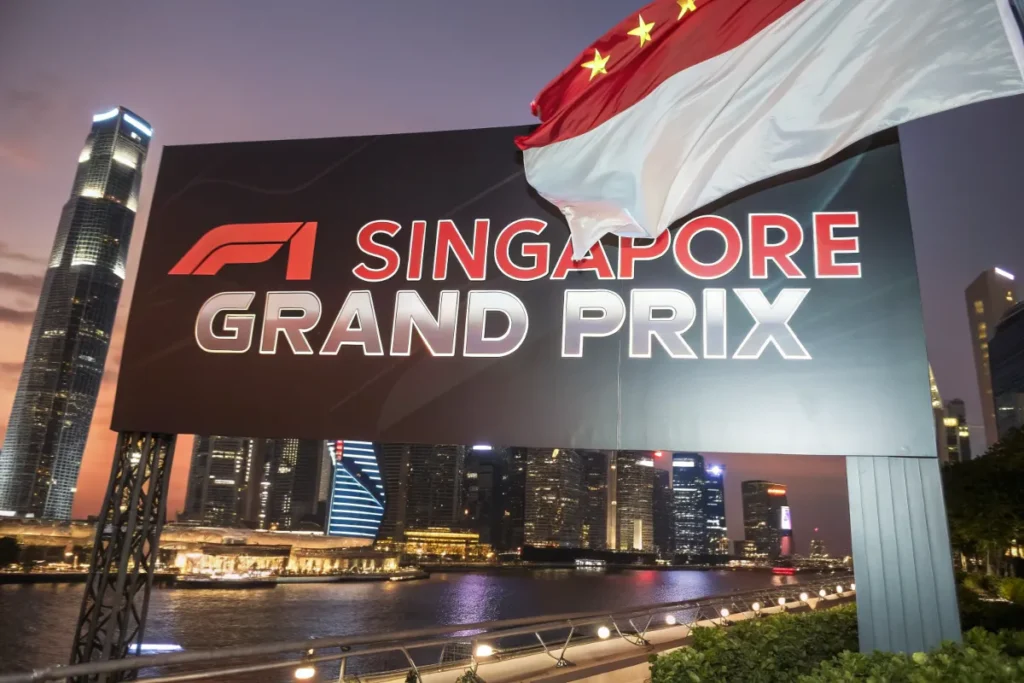 singapore grand prix 2025 flag and circuit f1